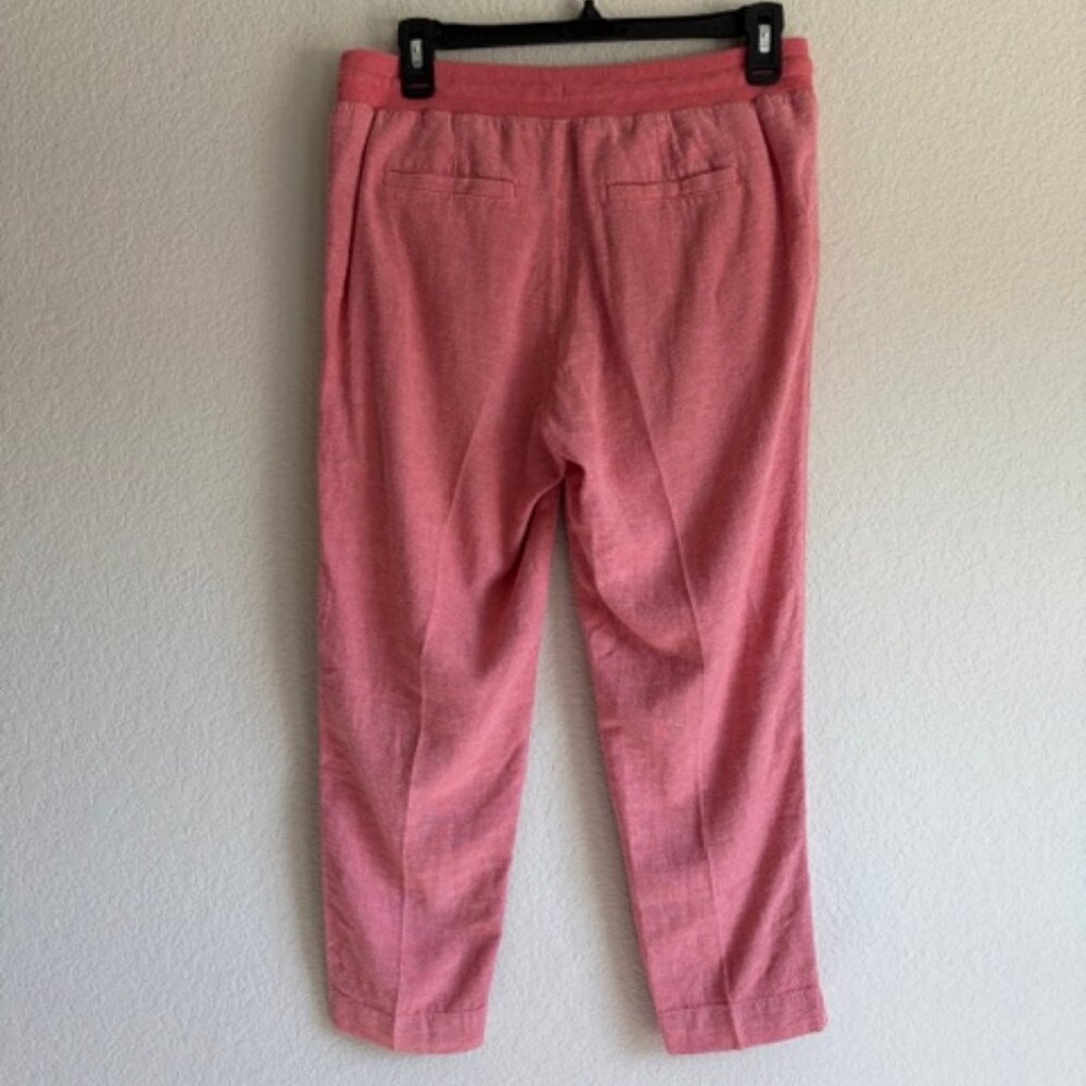 Susma Women's Coral Linen Blend Drawstring Pants Size XS Summer Resort Comfy - Picture 4 of 9